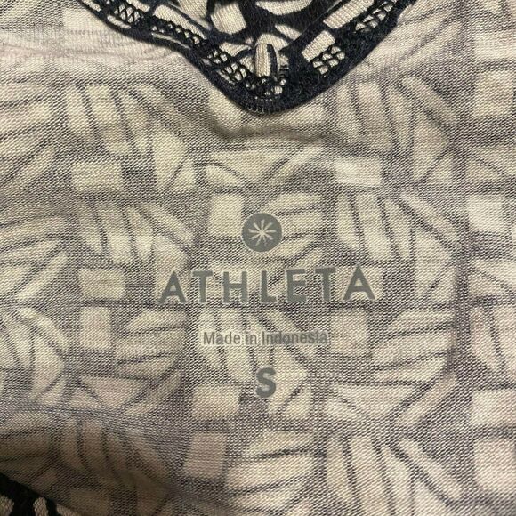 Athleta Encinitas Lively Dress Medium Gathered Waist‎ Midi Cap Sleeve - Picture 11 of 12